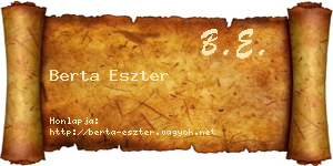 Berta Eszter névjegykártya